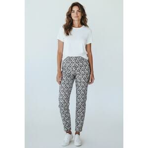 English Laundry cropped straight-leg pants black & white patterned print Sz10